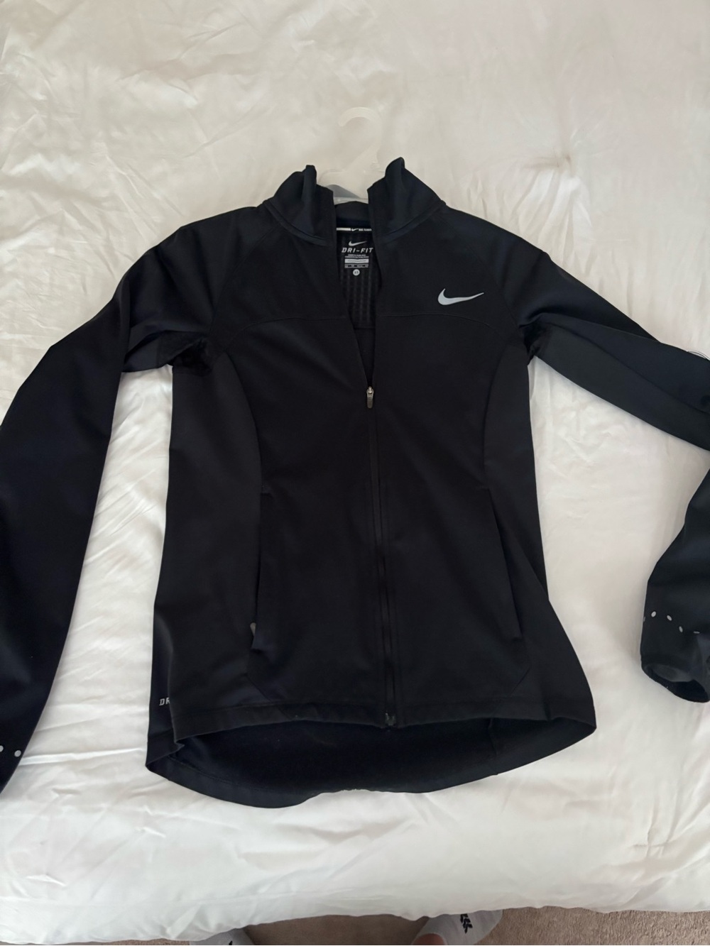 Nike Women's Black Full-Zip Training Jacket with Reflective Swoosh